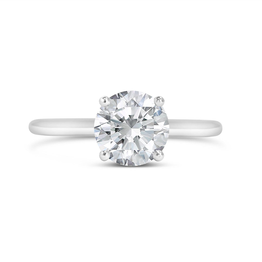 Solitaire Hidden Halo Diamond Engagement Ring - The Diamond Guys