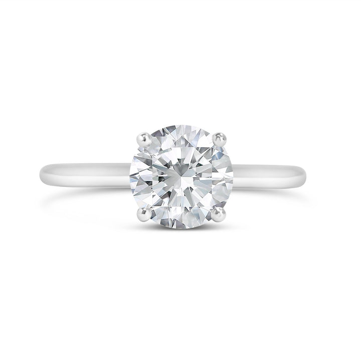 Solitaire Hidden Halo Diamond Engagement Ring - The Diamond Guys