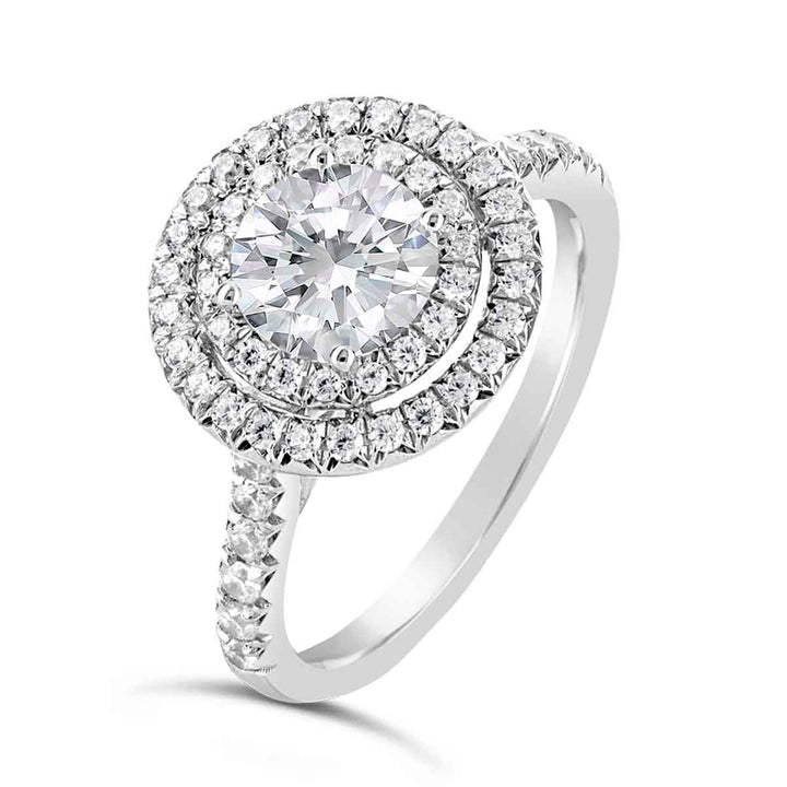 Double Halo Diamond Engagement Ring - The Diamond Guys