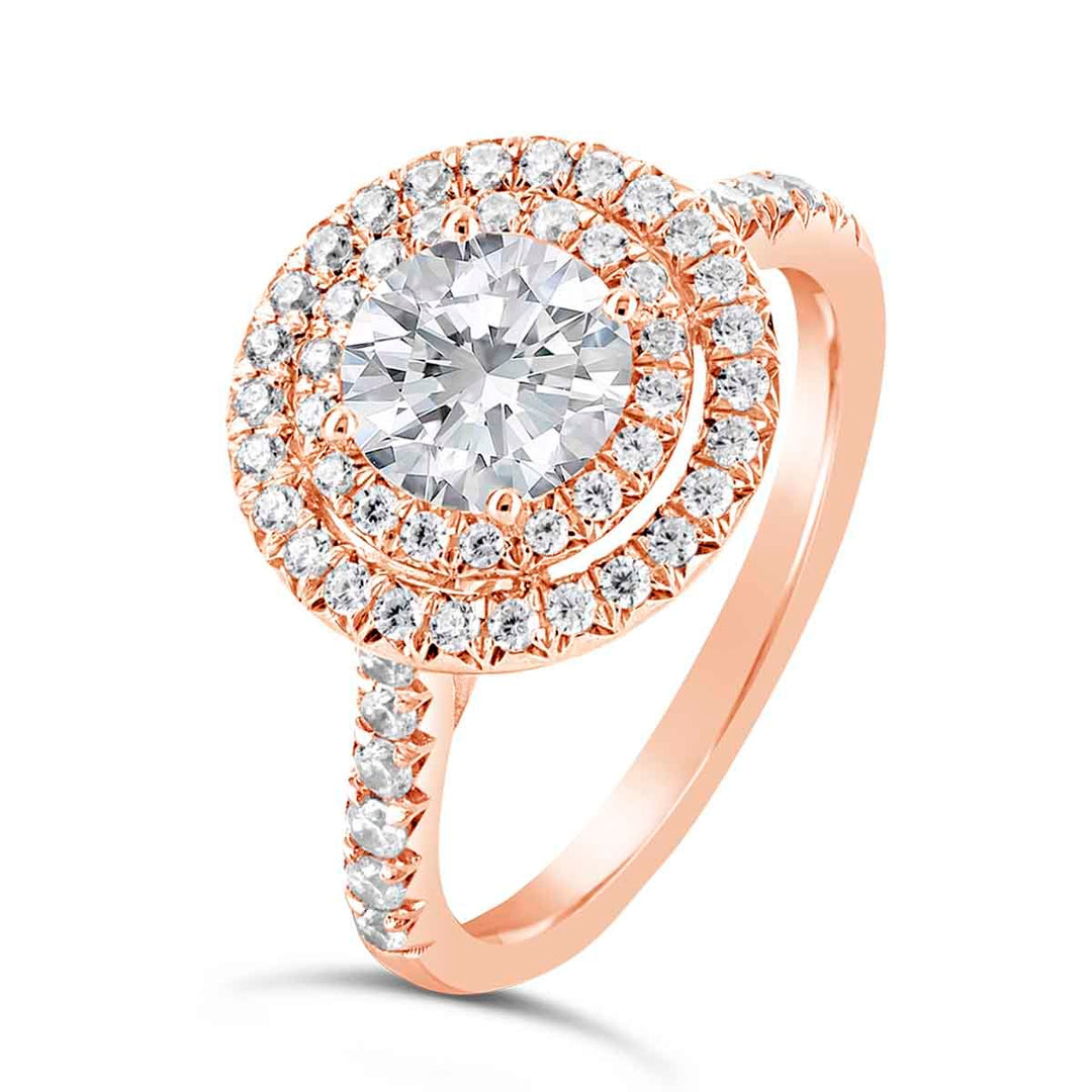 Double Halo Diamond Engagement Ring - The Diamond Guys