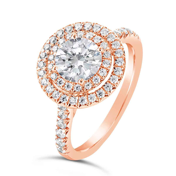 Double Halo Diamond Engagement Ring - The Diamond Guys