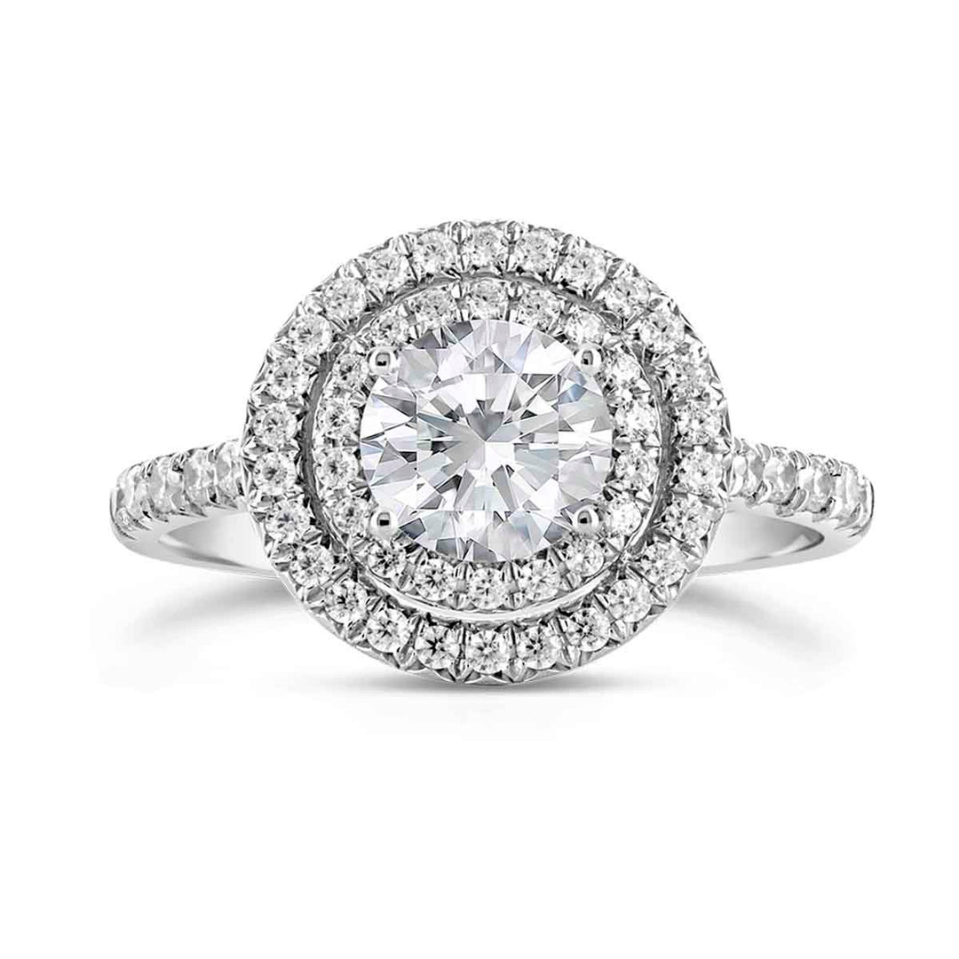 Double Halo Diamond Engagement Ring - The Diamond Guys