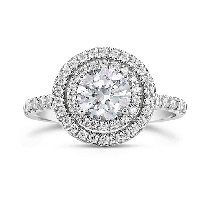 Double Halo Diamond Engagement Ring - The Diamond Guys