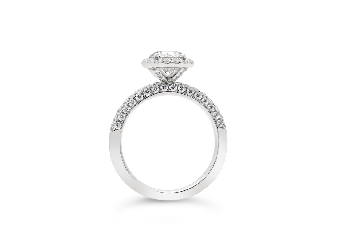 Pave Diamond Halo Ring - The Diamond Guys