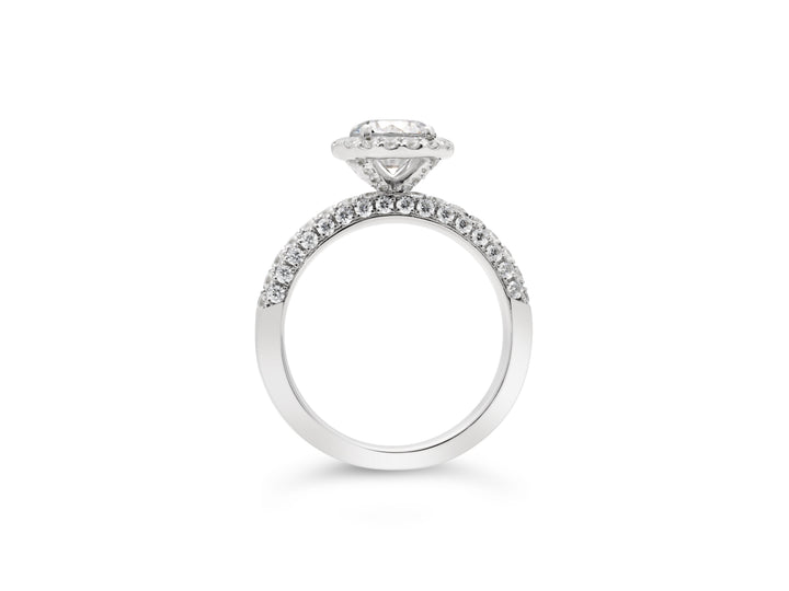 Pave Diamond Halo Ring - The Diamond Guys