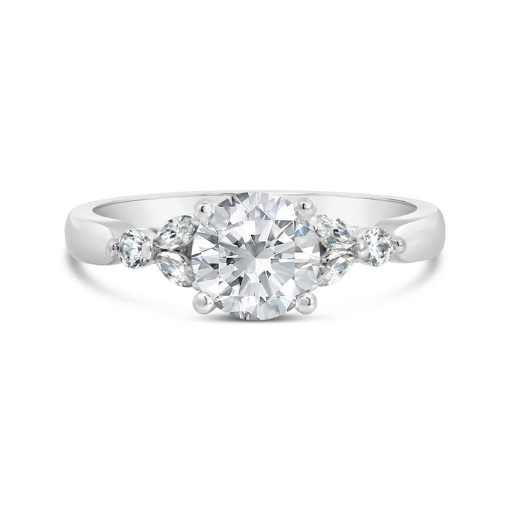 Cluster Side Stone Diamond Engagement Ring - YJC5510R