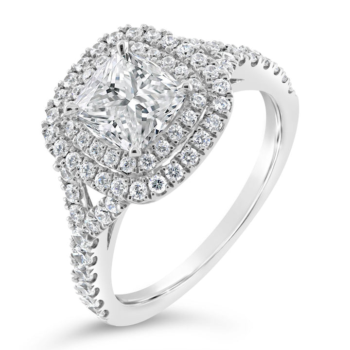 Double Halo Diamond Engagement Ring - The Diamond Guys