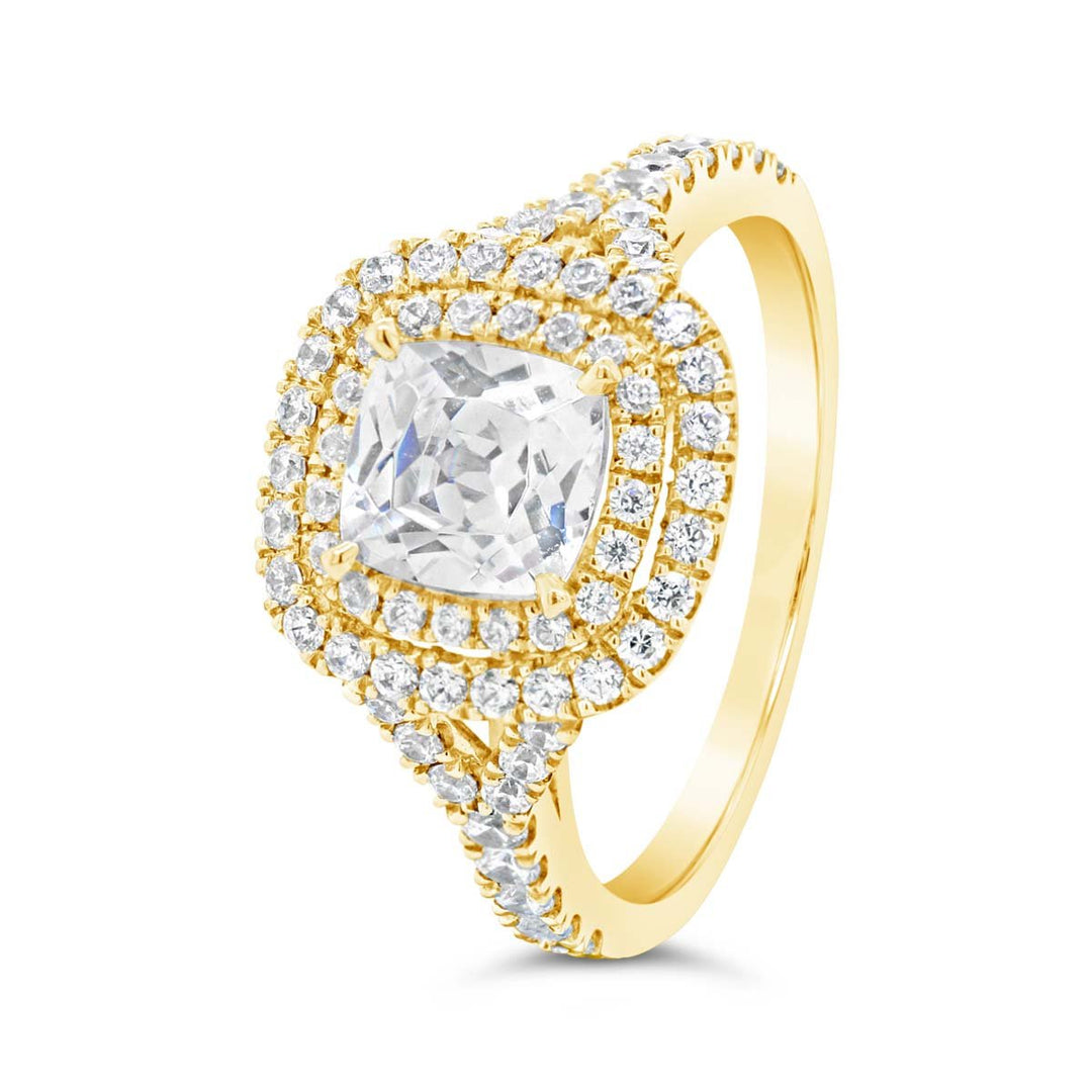 Double Halo Diamond Engagement Ring - The Diamond Guys