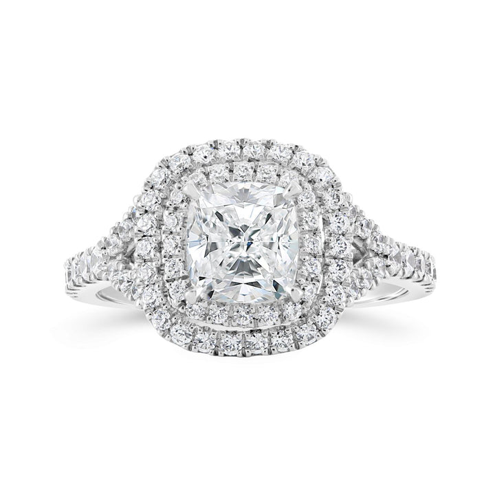 Double Halo Diamond Engagement Ring - The Diamond Guys
