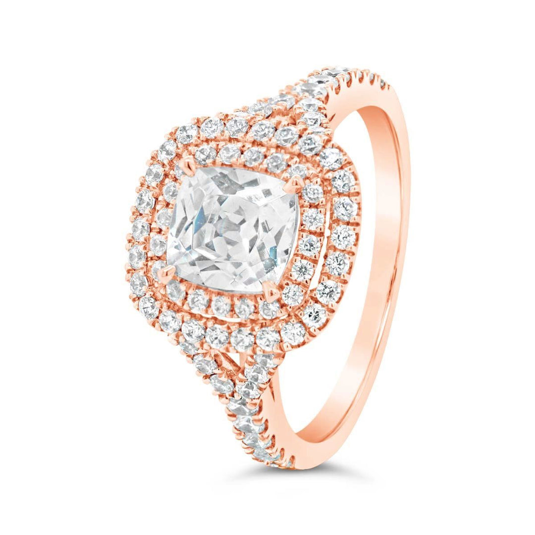 Double Halo Diamond Engagement Ring - The Diamond Guys