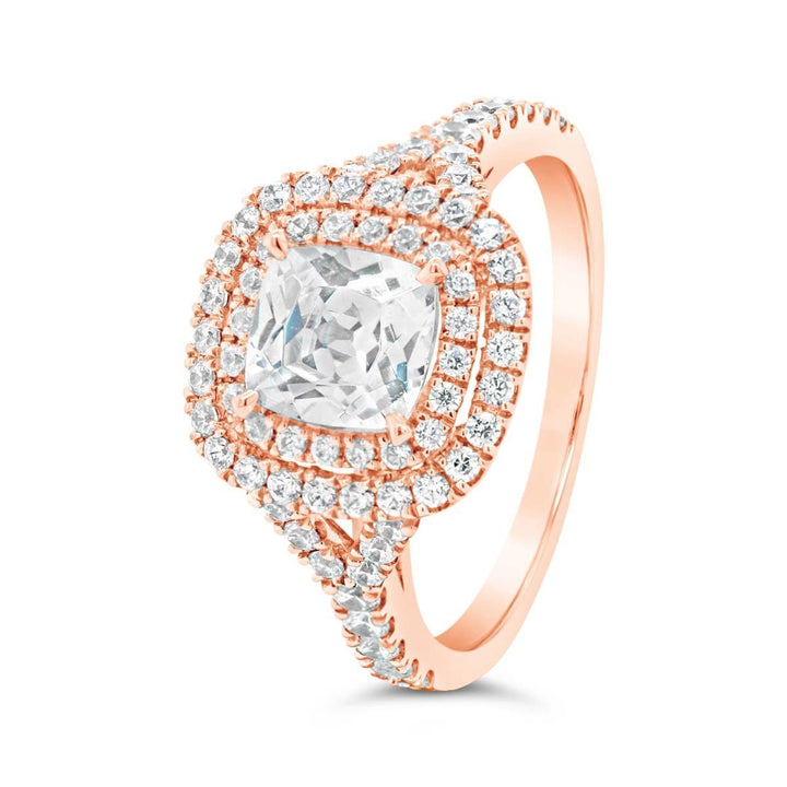 Double Halo Diamond Engagement Ring - The Diamond Guys