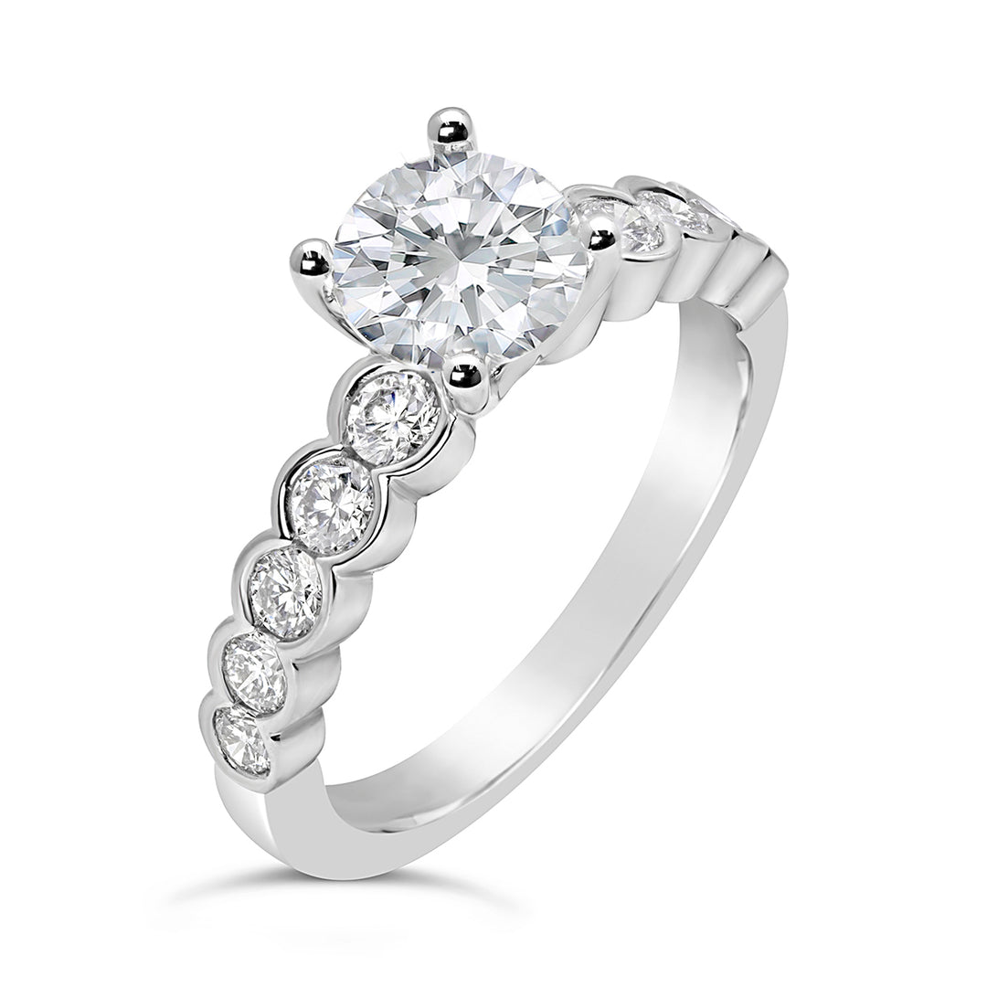 Bezel Set Diamond Engagement Ring - YJA6567R