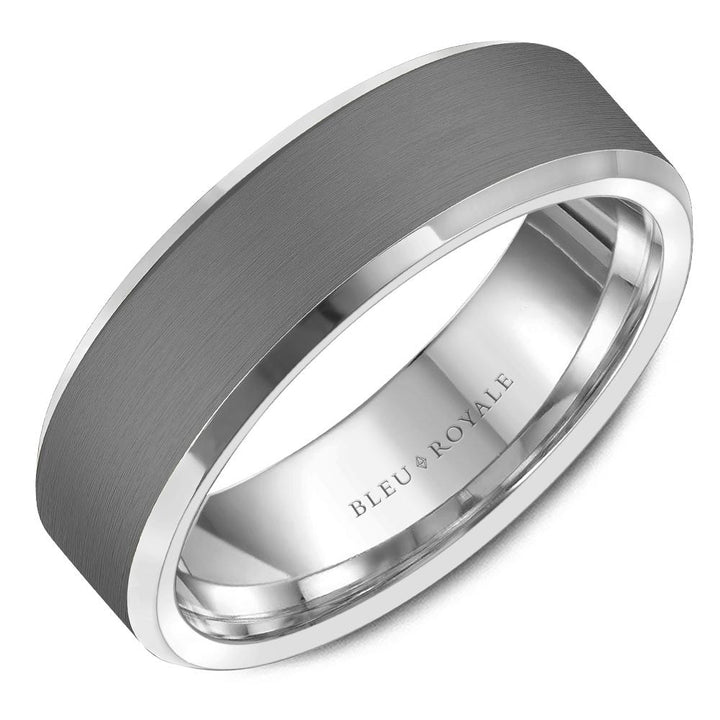 Gold and Tantalum Men's Bleu Royale Wedding Band - RYL-123TY7