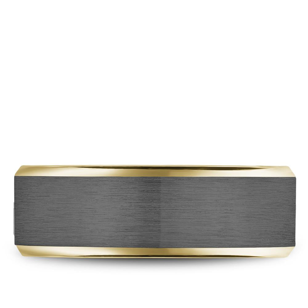 Gold and Tantalum Men's Bleu Royale Wedding Band - RYL-123TY7