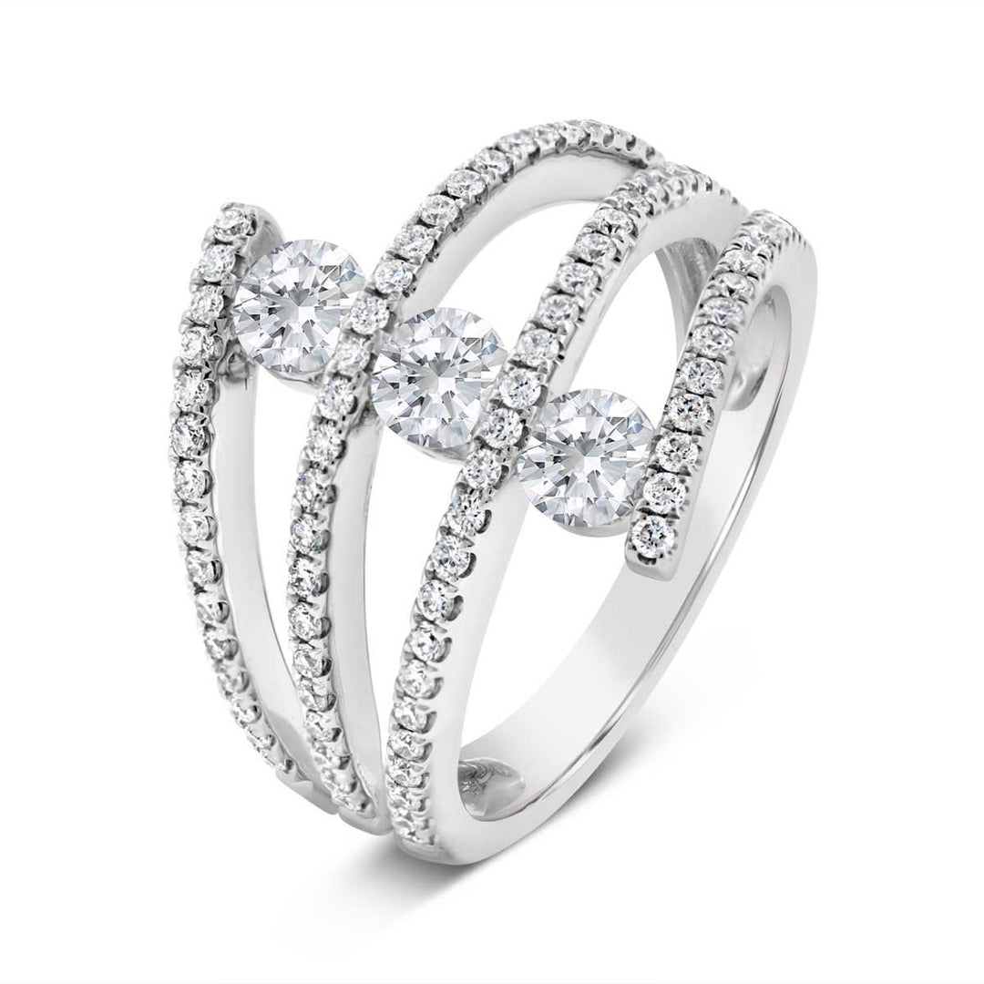 Wide Diamond Cocktail Ring - The Diamond Guys