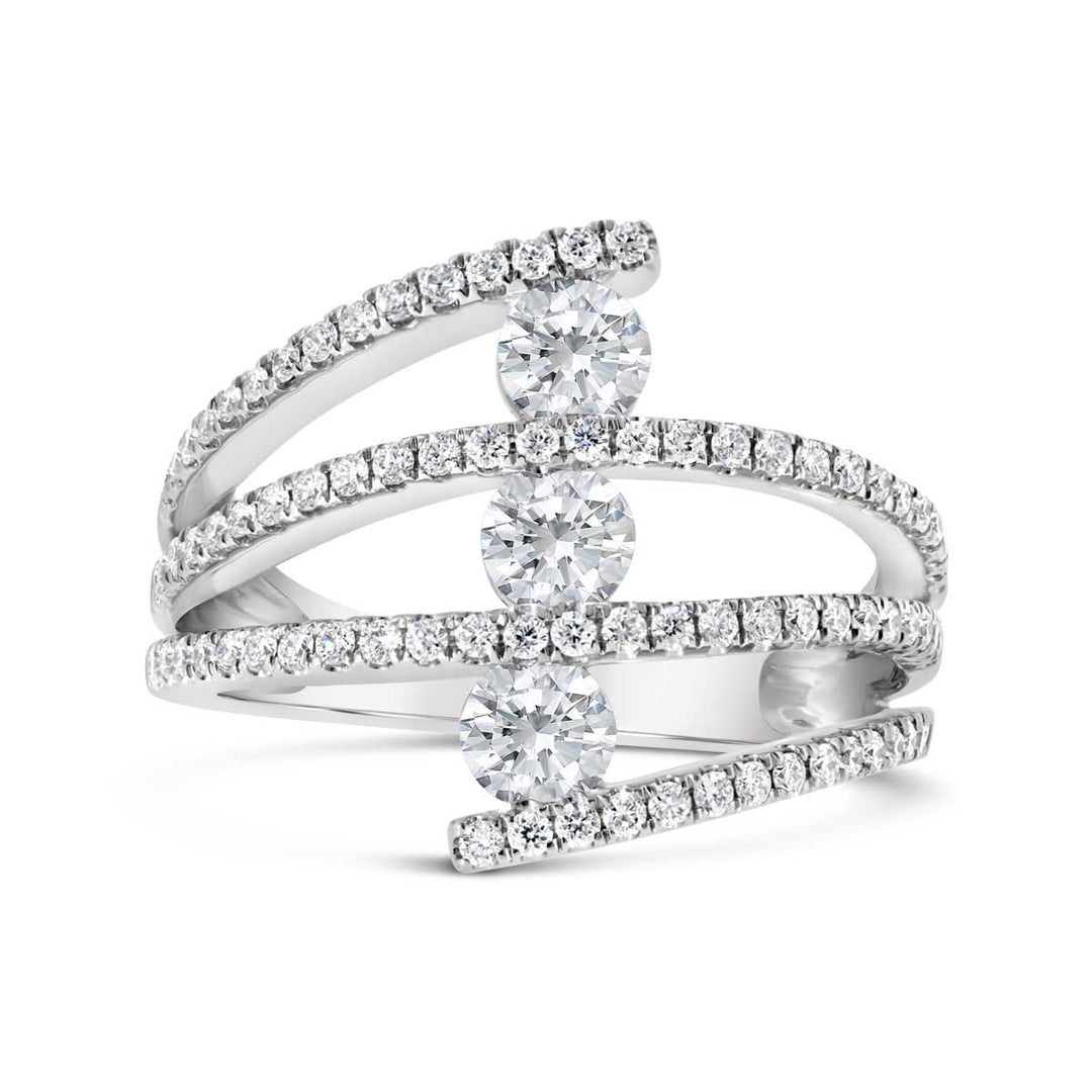 Wide Diamond Cocktail Ring - The Diamond Guys