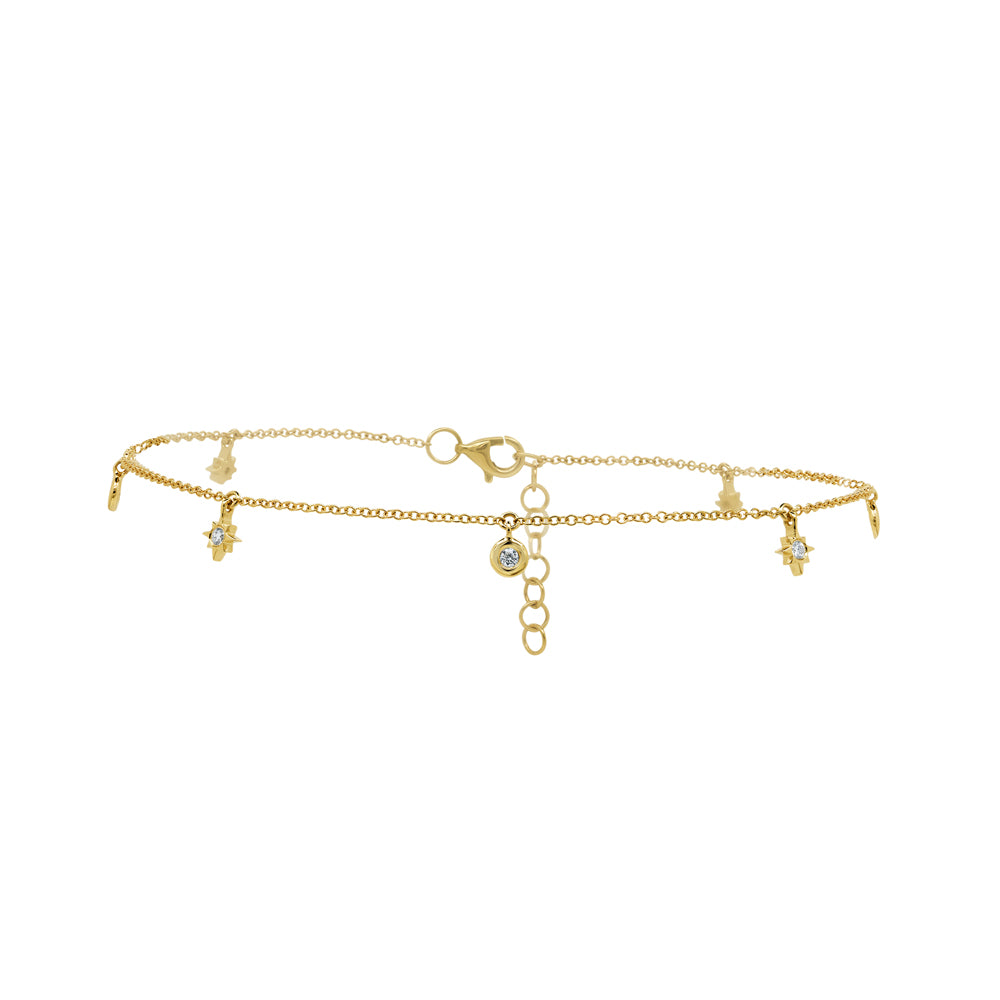 Shy Creation Bezel Set Diamonds By The Yard Anklet