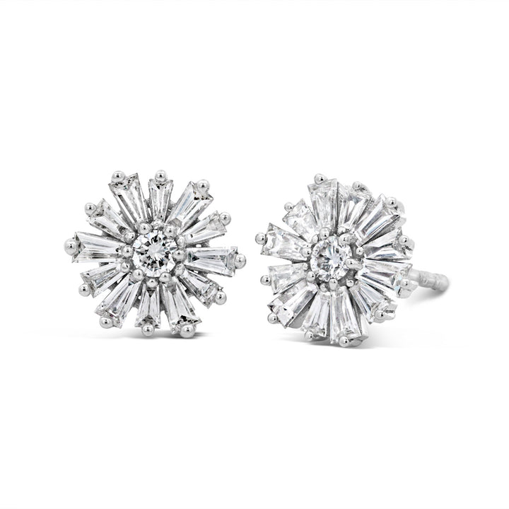 Diamond Cluster Stud Earrings - EDB2223 - The Diamond Guys