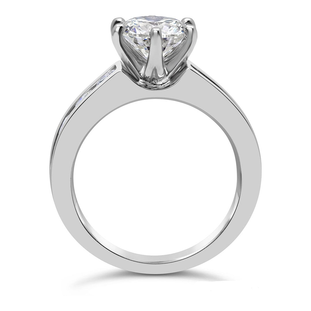 Diamond Engagment Ring with wide Channel Set Band - The Diamond Guys