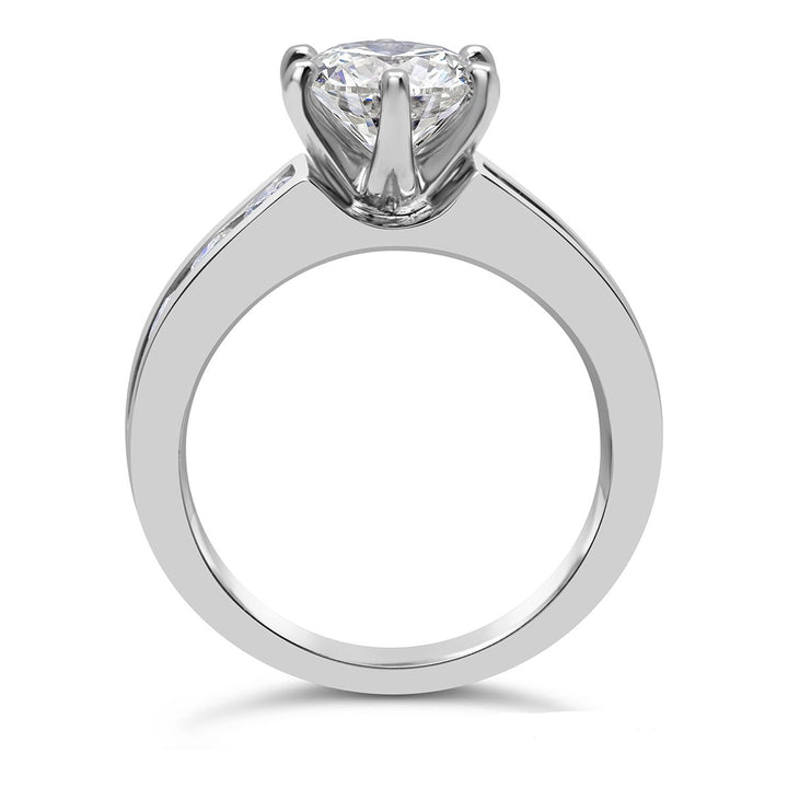 Diamond Engagment Ring with wide Channel Set Band - The Diamond Guys