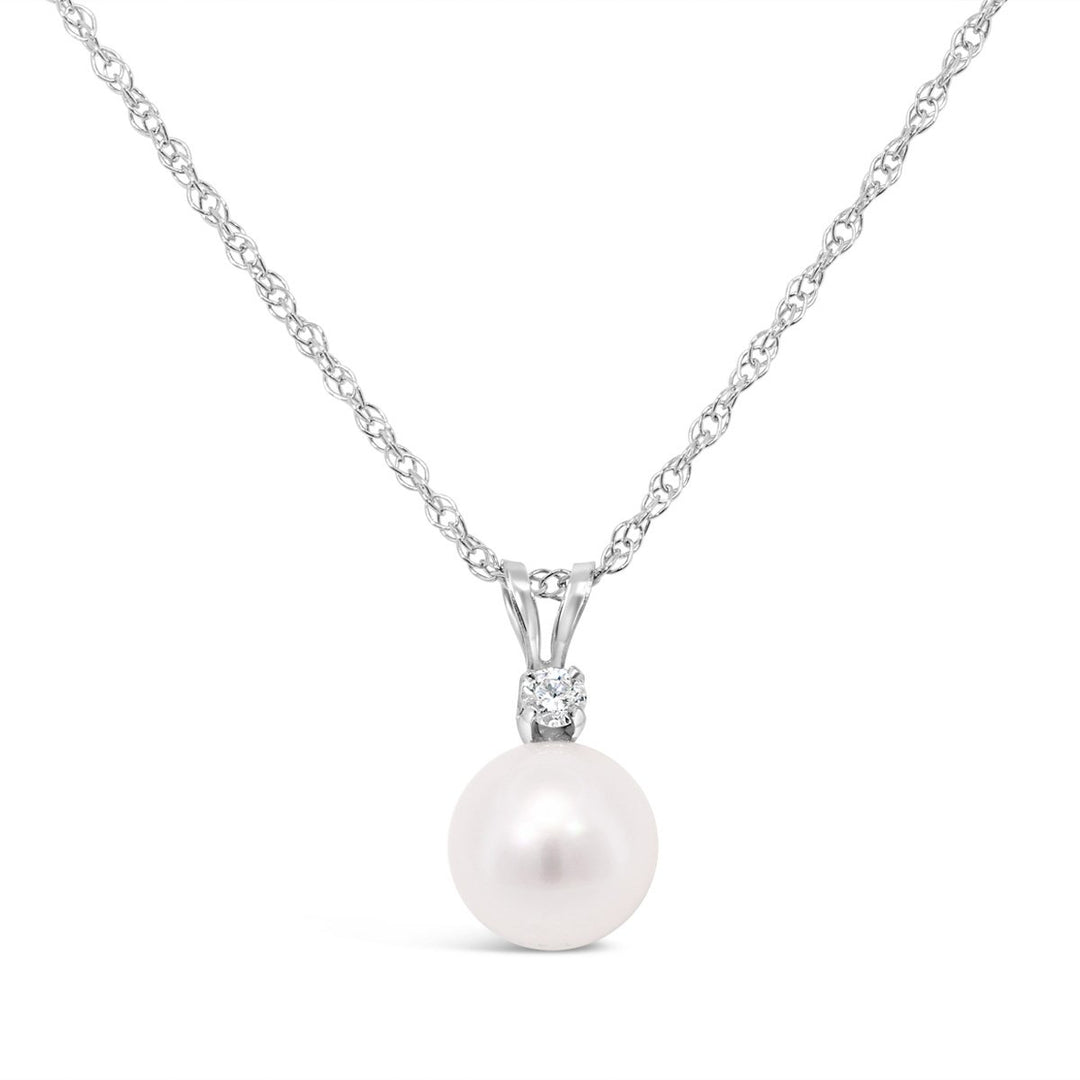 Diamond & Pearl Necklace - 986518/WH18R - The Diamond Guys
