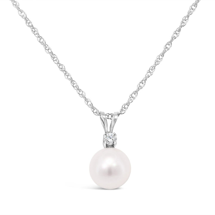 Diamond & Pearl Necklace - 986518/WH18R - The Diamond Guys