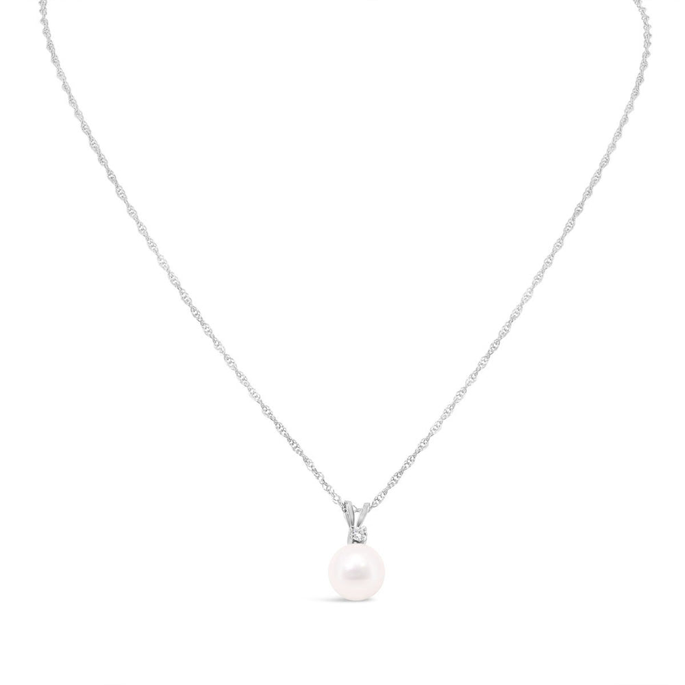 Diamond & Pearl Necklace - 986518/WH18R - The Diamond Guys