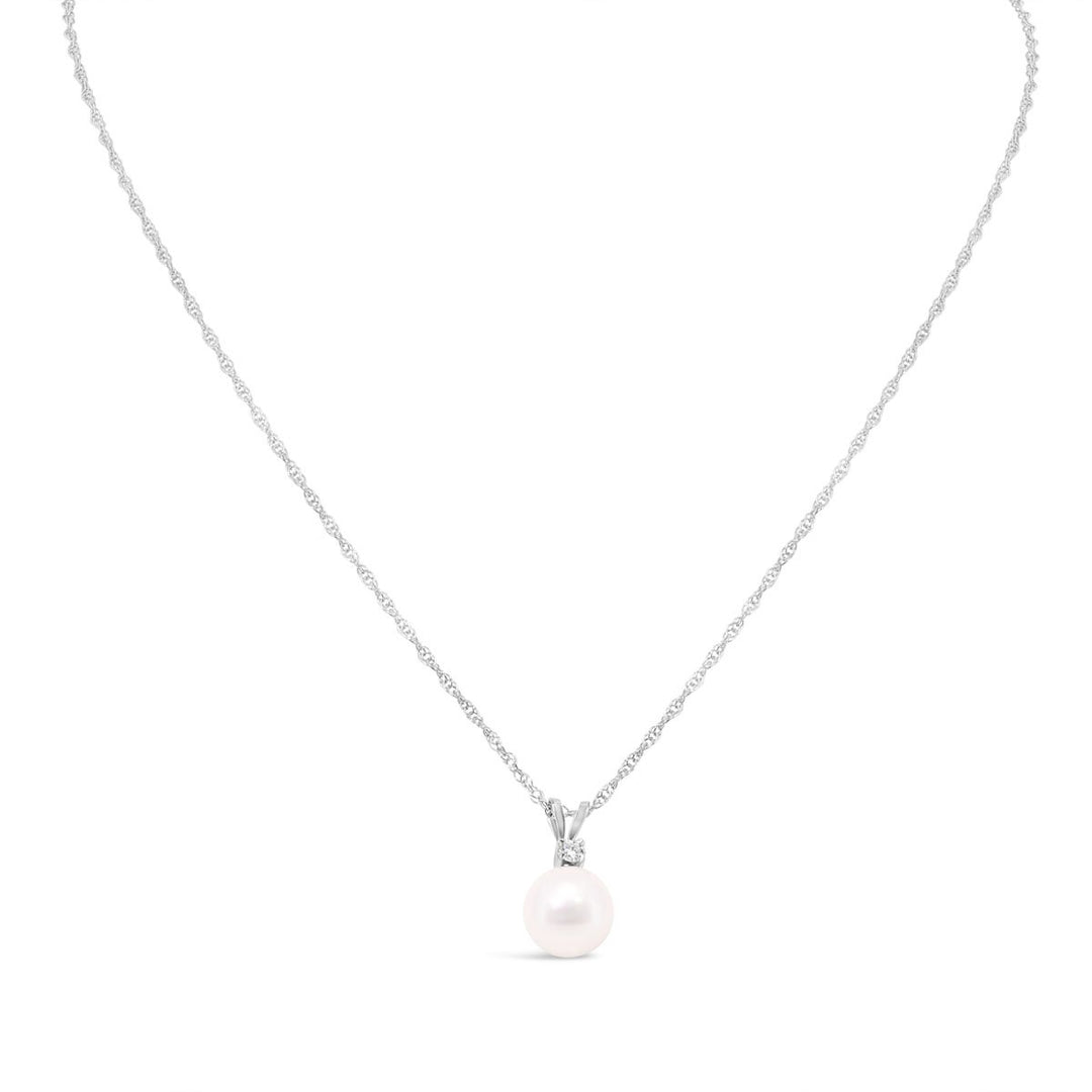 Diamond & Pearl Necklace - 986518/WH18R - The Diamond Guys