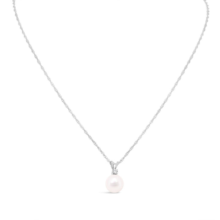 Diamond & Pearl Necklace - 986518/WH18R - The Diamond Guys