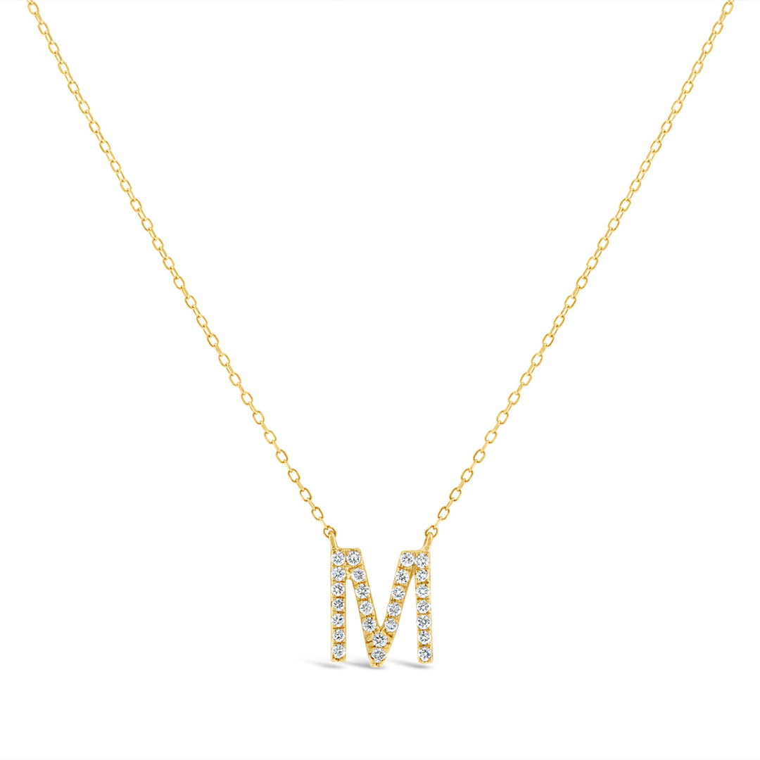 Diamond Initial "M" Necklace