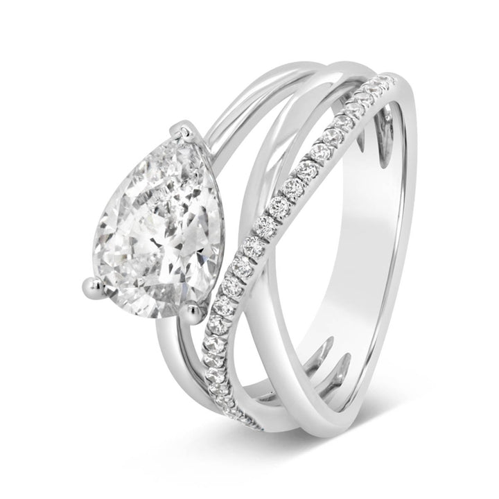 Cross Over Modern Diamond Engagement Ring - YJC4079R