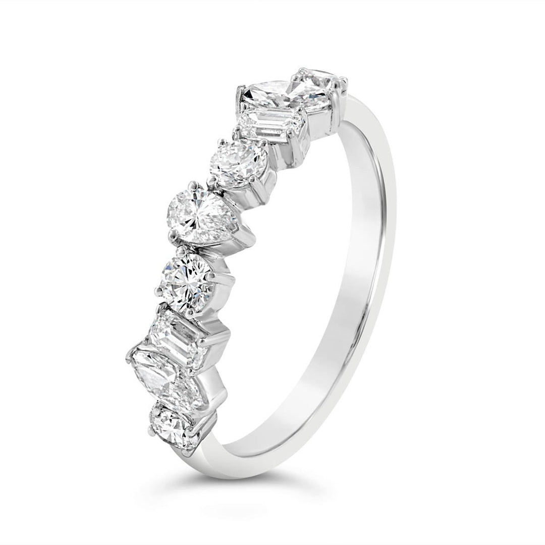 Lab Grown Half Way Set Multishaped Diamond Band