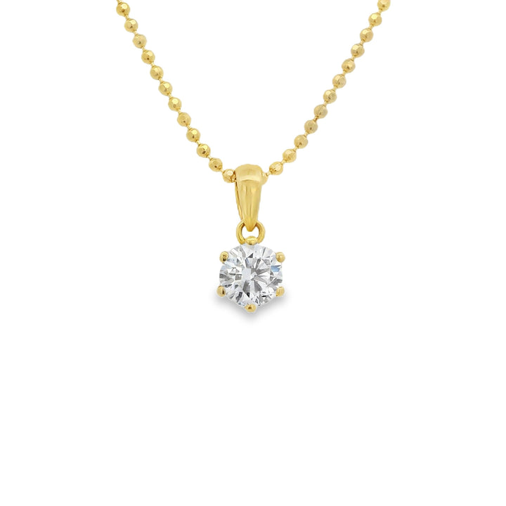 6 Prong Diamond Pendant - PEN-RD