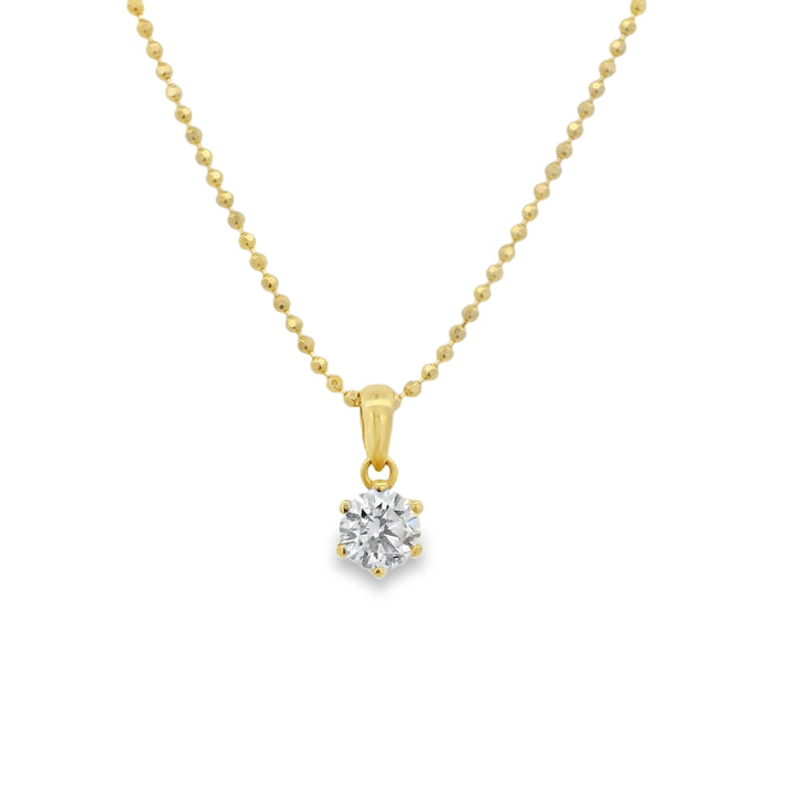 6 Prong Diamond Pendant - PEN-RD