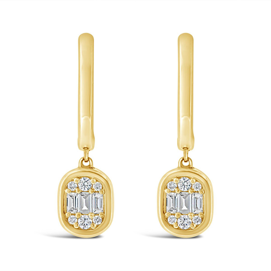 Diamond Illusion Huggie Dangle Set Earring