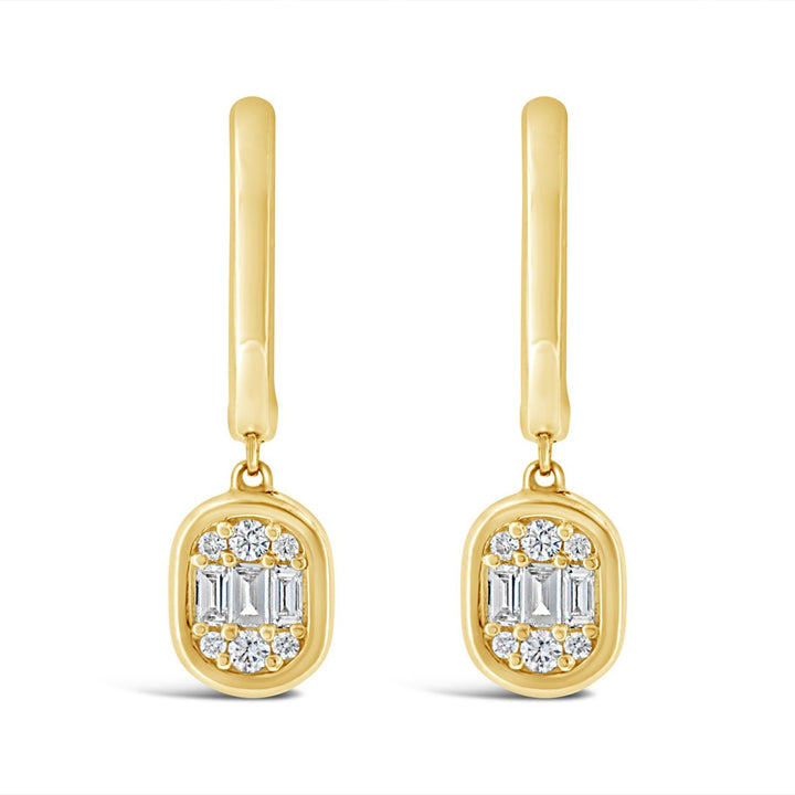 Diamond Illusion Huggie Dangle Set Earring