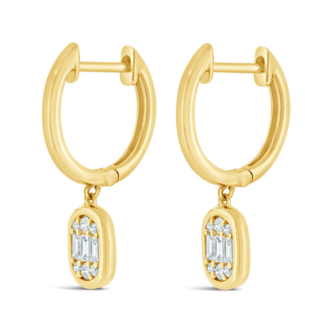 Diamond Illusion Huggie Dangle Set Earring