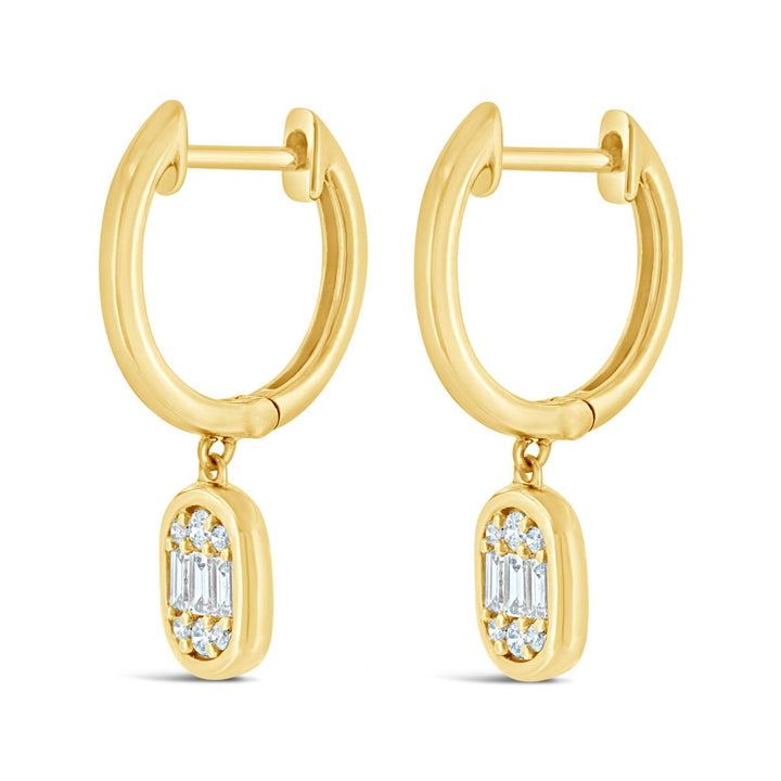 Diamond Illusion Huggie Dangle Set Earring