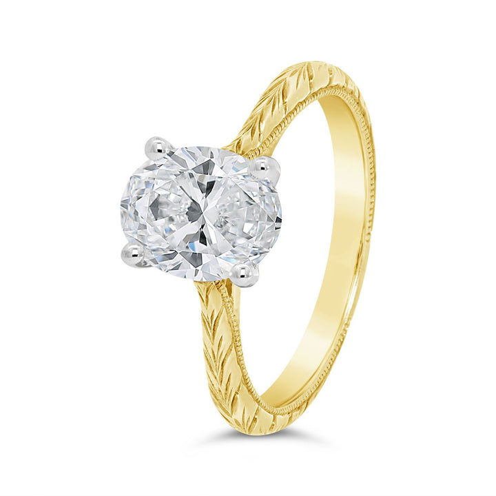 Engraved Solitaire Engagement Ring - N0001SME - The Diamond Guys