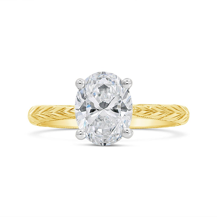 Engraved Solitaire Engagement Ring - N0001SME - The Diamond Guys