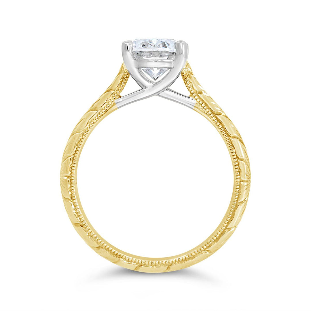 Engraved Solitaire Engagement Ring - N0001SME - The Diamond Guys