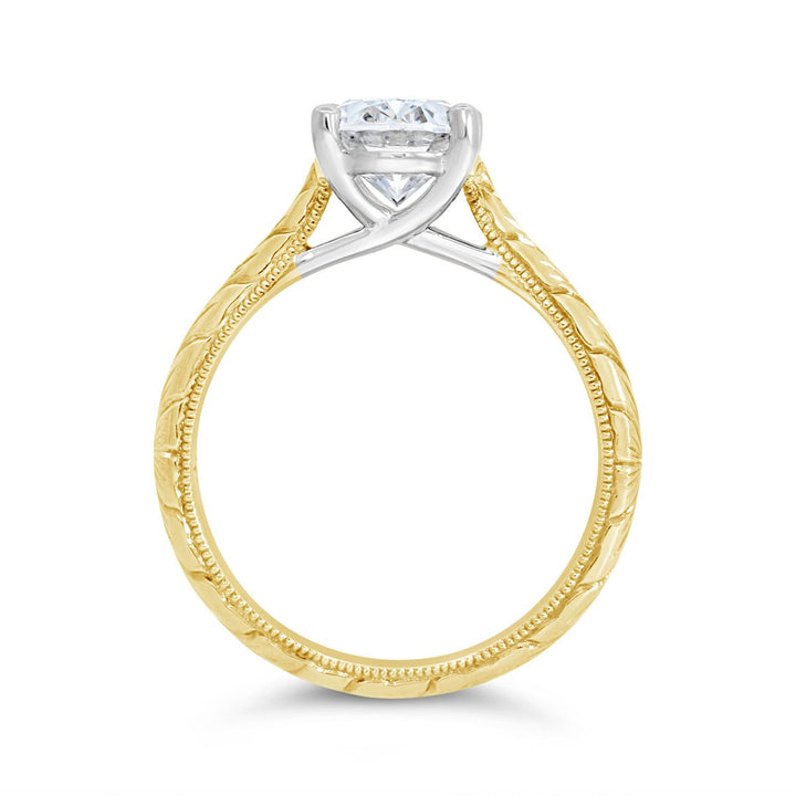 Engraved Solitaire Engagement Ring - N0001SME - The Diamond Guys