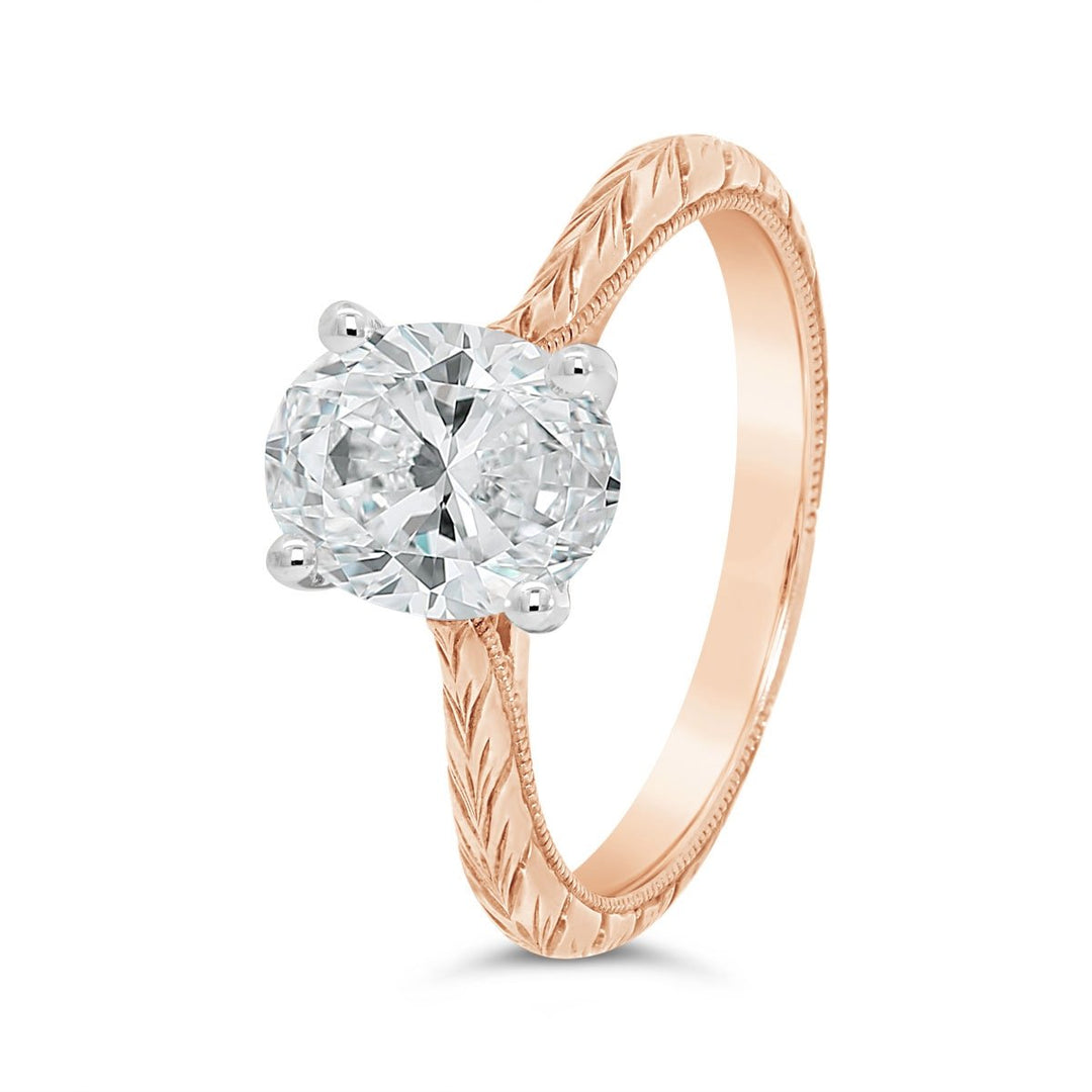Engraved Solitaire Engagement Ring - N0001SME - The Diamond Guys