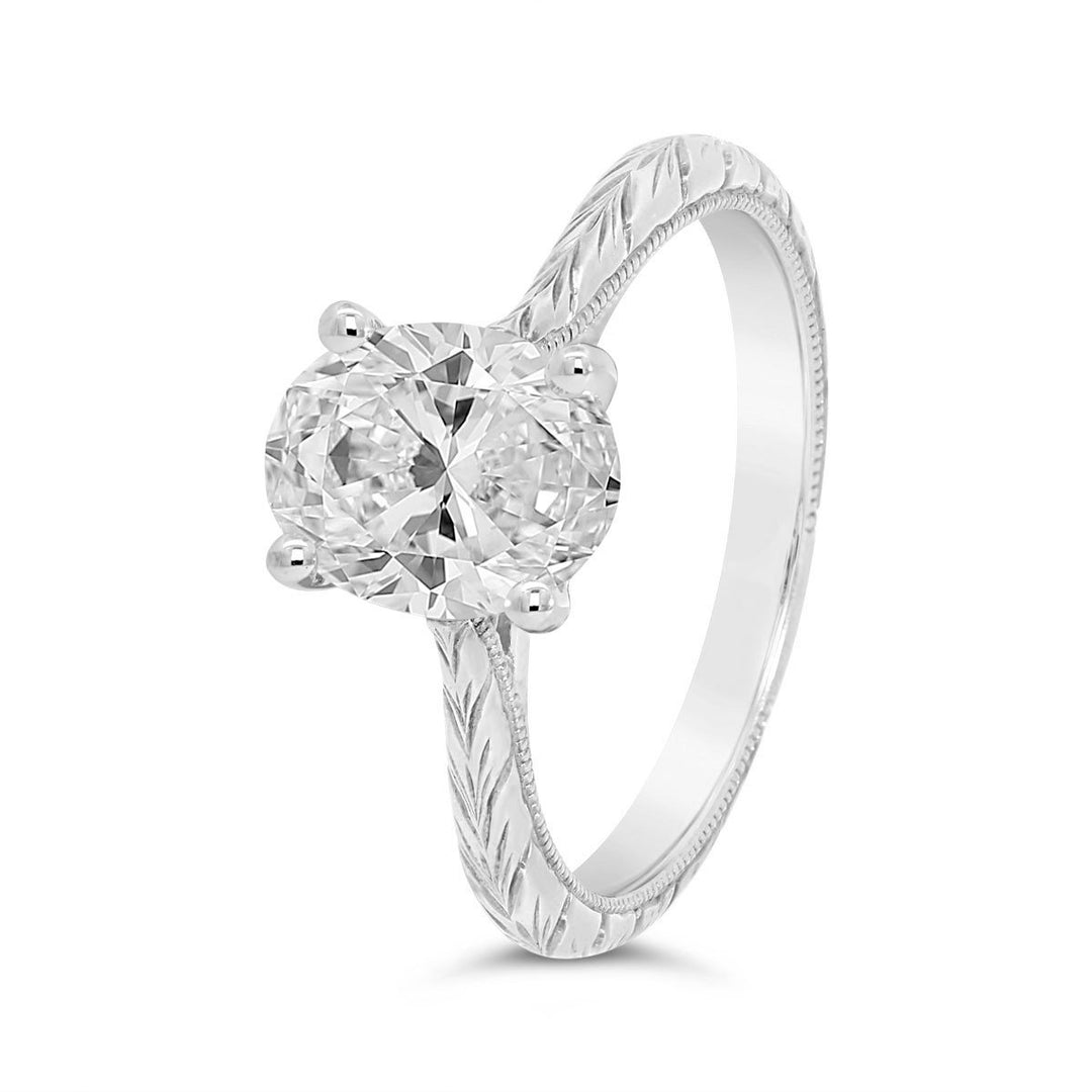 Engraved Solitaire Engagement Ring - N0001SME - The Diamond Guys