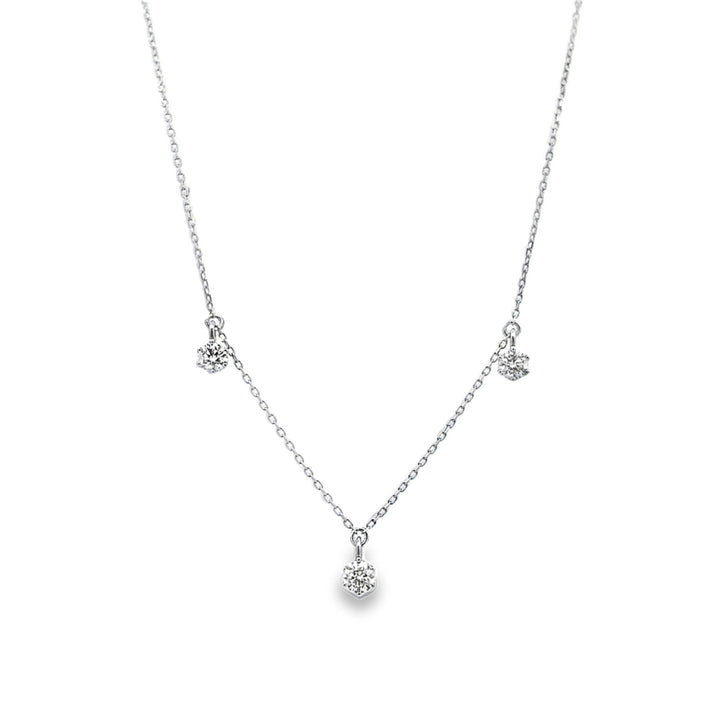 White Gold Diamond Dangle Necklace - 125366N