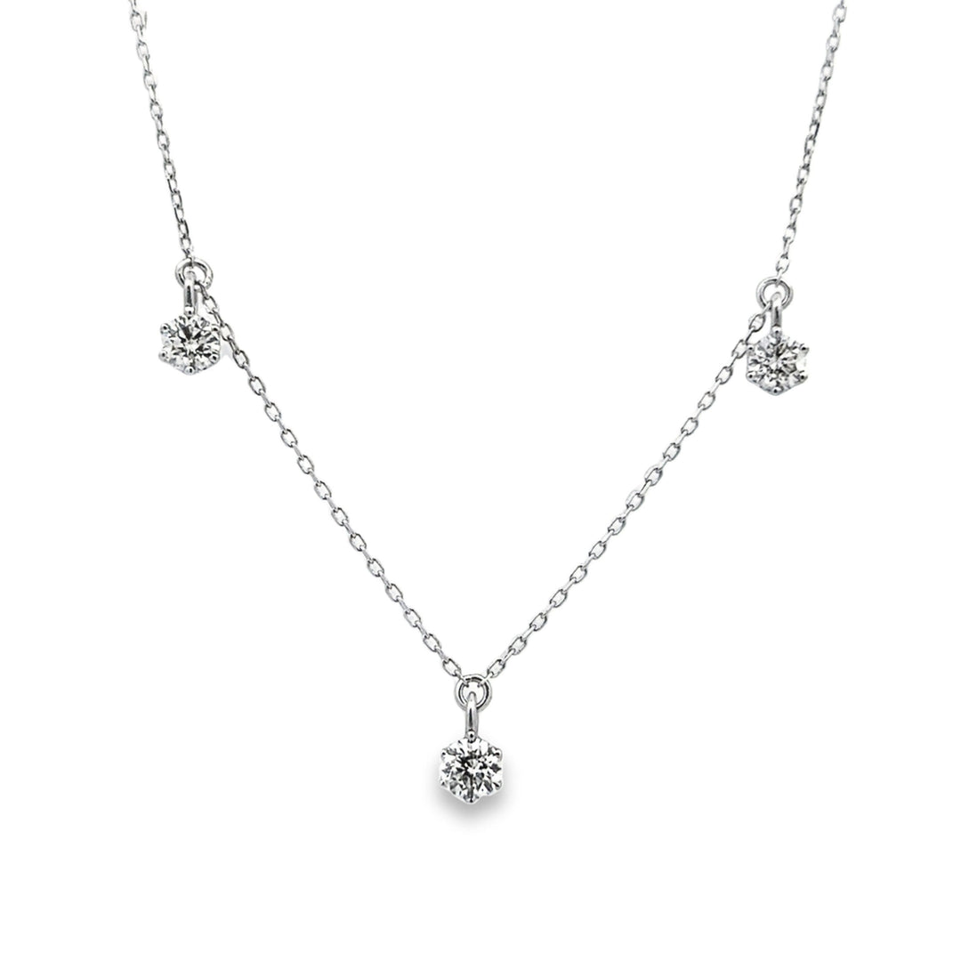 White Gold Diamond Dangle Necklace - 125366N