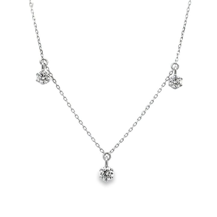 White Gold Diamond Dangle Necklace - 125366N