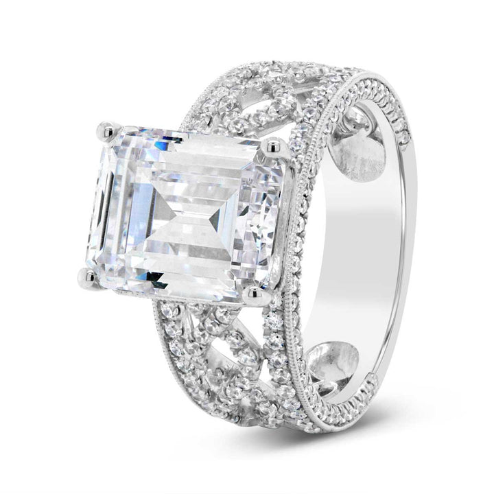 Wide Band Diamond Engagement Ring - YJA1288R