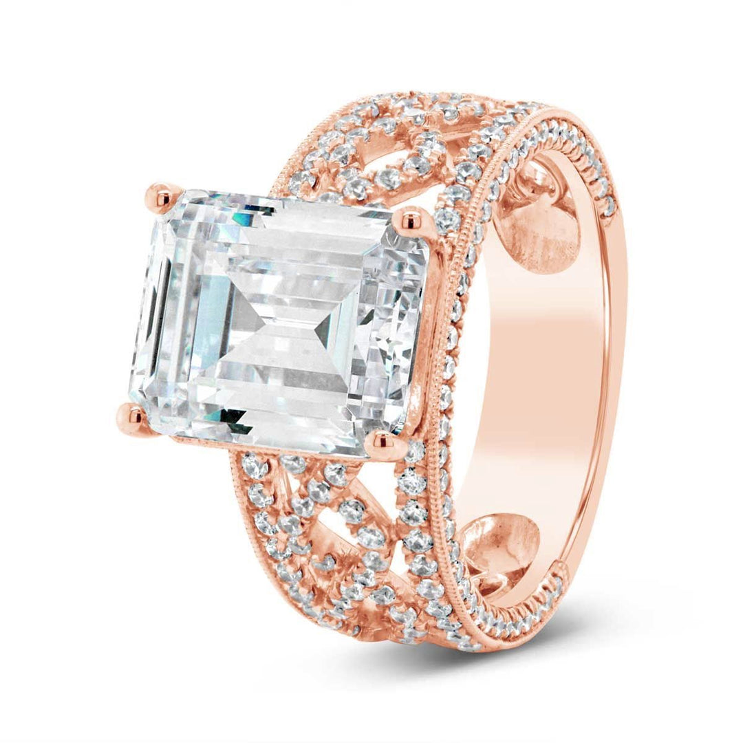 Wide Band Diamond Engagement Ring - YJA1288R
