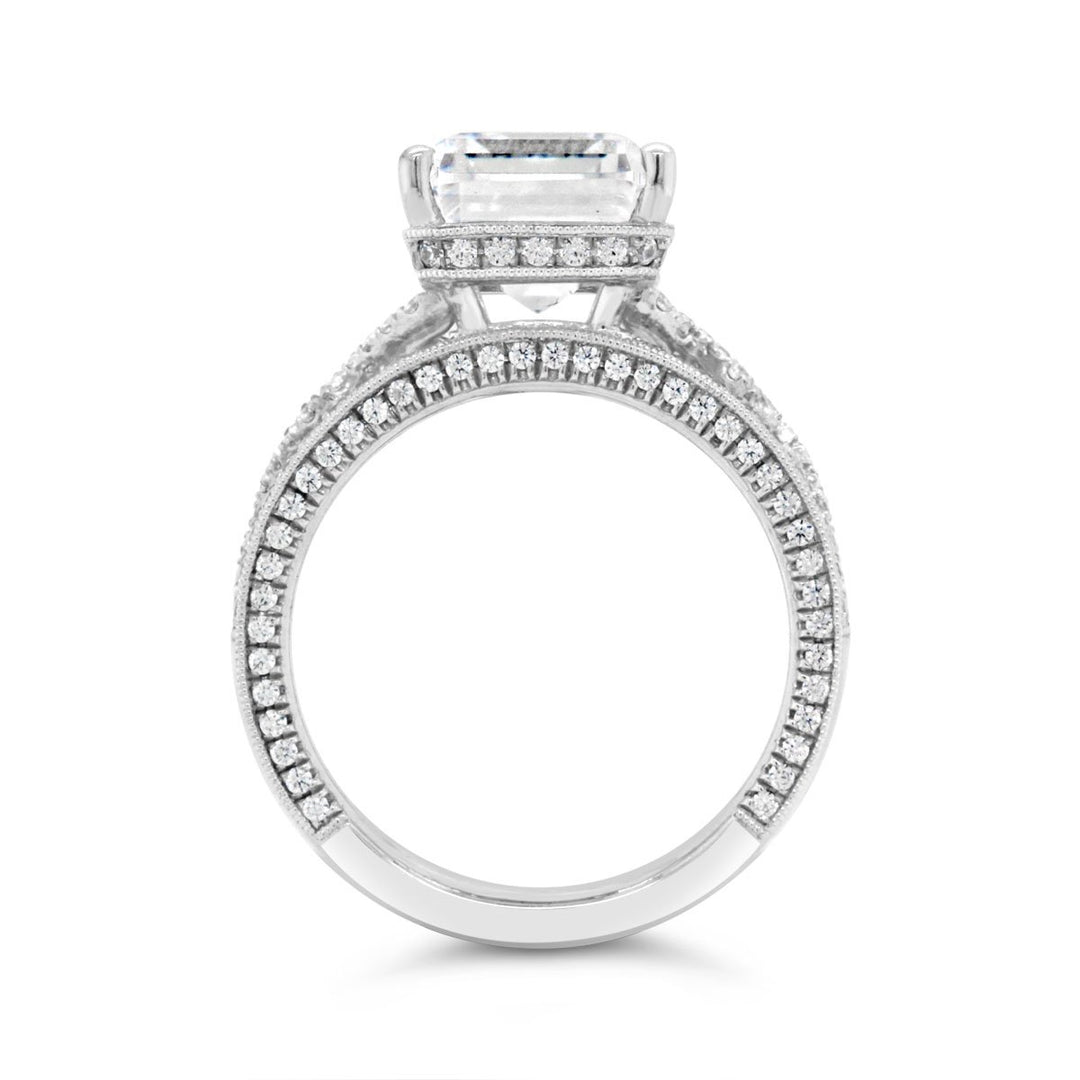 Wide Band Diamond Engagement Ring - YJA1288R